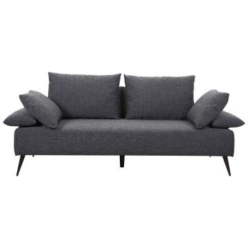Canapea Extensibilă, textil, gri închis