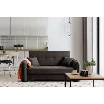 Canapea Extensibilă, textil, gri închis