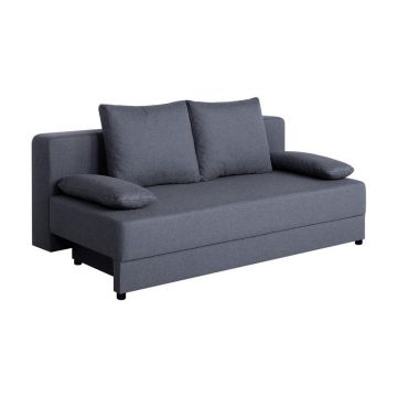 Canapea Extensibilă, textil, gri închis