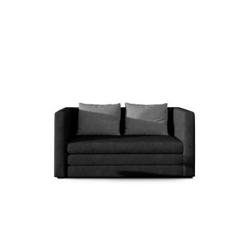 Canapea Extensibilă, textil, gri, negru
