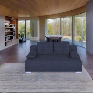 Canapea Extensibilă, textil, material pe bază de lemn, albastru închis