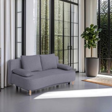 Canapea Extensibilă, textil, material pe bază de lemn, cafeniu