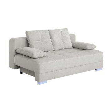 Canapea Extensibilă, textil, material pe bază de lemn, crem