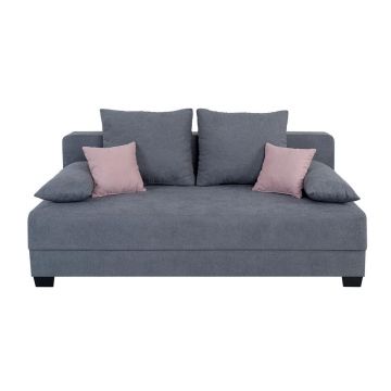 Canapea Extensibilă, textil, material pe bază de lemn, gri