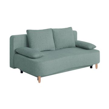 Canapea Extensibilă, textil, material pe bază de lemn, gri albastru