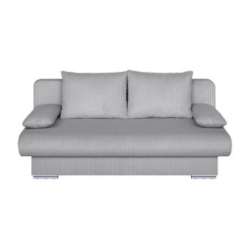Canapea Extensibilă, textil, material pe bază de lemn, gri deschis
