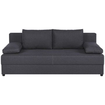 Canapea Extensibilă, textil, material pe bază de lemn, gri închis