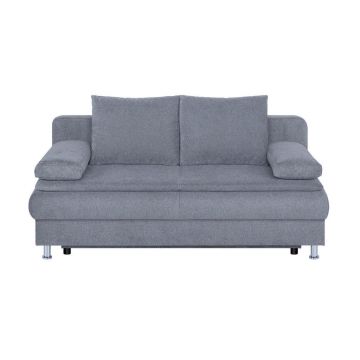 Canapea Extensibilă, textil, material pe bază de lemn, gri