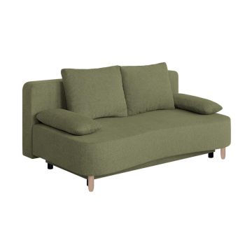Canapea Extensibilă, textil, material pe bază de lemn, măsliniu