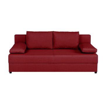 Canapea Extensibilă, textil, material pe bază de lemn, roșu