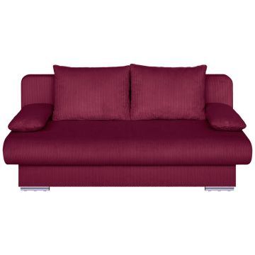 Canapea Extensibilă, textil, material pe bază de lemn, roșu
