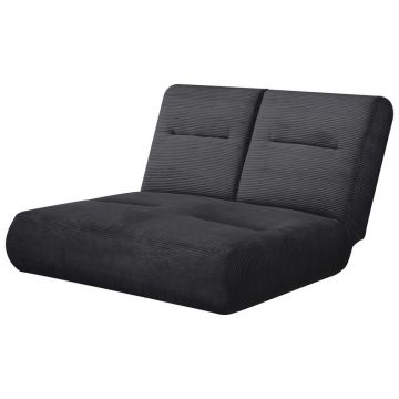 Canapea Extensibilă, textil, negru