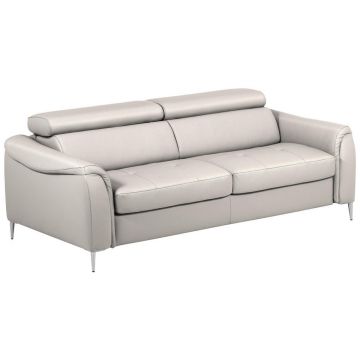 Canapea Extensibilă, textil, piele, gri