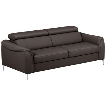 Canapea Extensibilă, textil, piele, maro închis
