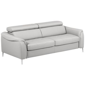 Canapea Extensibilă, textil, piele, platinat