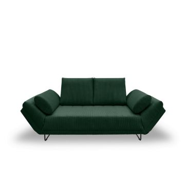 Canapea Extensibilă, textil, verde închis