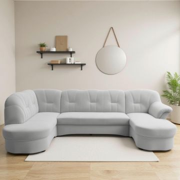 Canapea Modulară, textil, argintiu