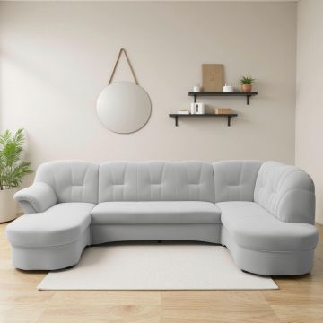 Canapea Modulară, textil, argintiu