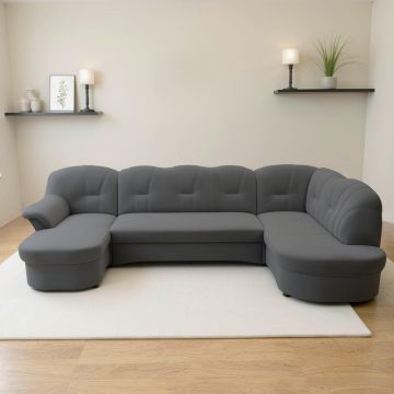 Canapea Modulară, textil, gri închis