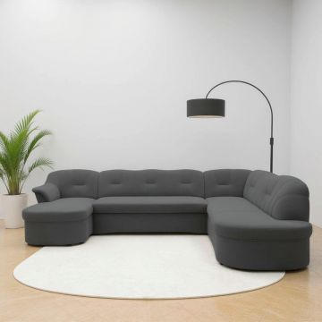 Canapea Modulară, textil, gri închis