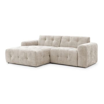 Colțar bej (cu colț pe partea stângă/cu șezlong) Melva – Ropez