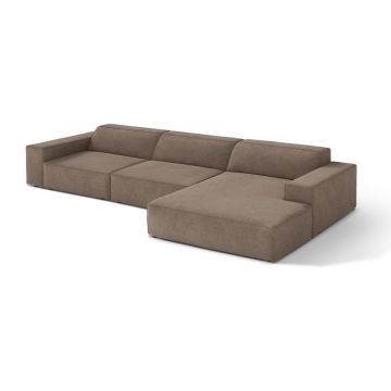 Colțar modular bej (cu colț pe partea dreaptă/cu șezlong) Jodie – Micadoni