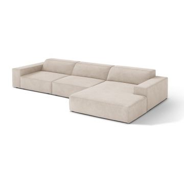 Colțar modular crem (cu colț pe partea dreaptă/cu șezlong) Jodie – Micadoni