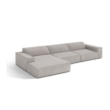 Colțar modular gri deschis (cu colț pe partea stângă/cu șezlong) Jodie – Micadoni