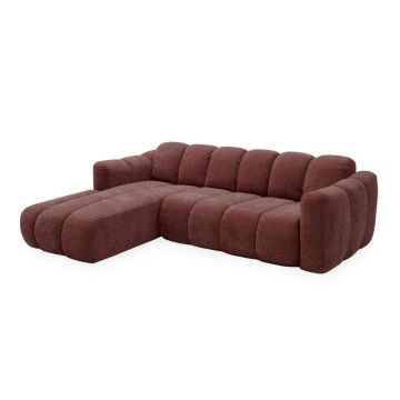 Colțar roșu extensibil cu tapițerie din chenille (cu colț pe partea stângă) Michell – Miuform