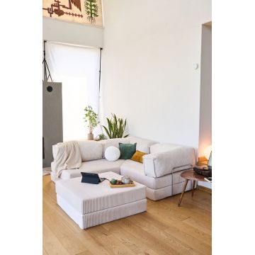 Coltar, Atelier del Sofa, 118FVL1402, MATERIAL TEXTIL CU NERVURI, Crem