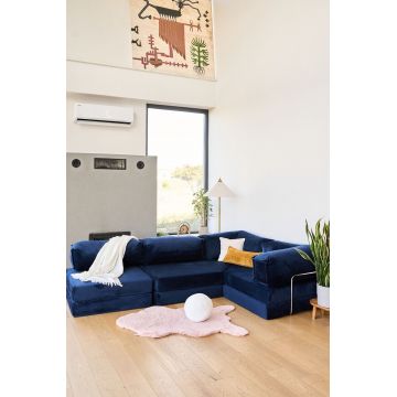 Coltar, Atelier del Sofa, 118FVL1403, MATERIAL TEXTIL CU NERVURI, Albastru navy