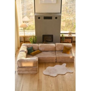 Coltar, Atelier del Sofa, 118FVL1404, MATERIAL TEXTIL CU NERVURI, Bej