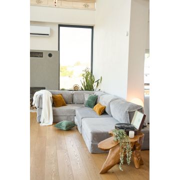 Coltar, Atelier del Sofa, 118FVL1405, MATERIAL TEXTIL CU NERVURI, Gri deschis