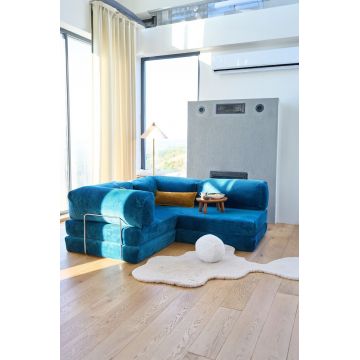 Coltar, Atelier del Sofa, 118FVL1406, MATERIAL TEXTIL CU NERVURI, Indigo