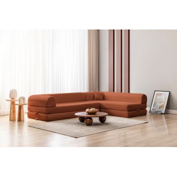 Coltar, Atelier del Sofa, 118FVL1501, MATERIAL TEXTIL CU NERVURI, Caramiziu