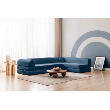 Coltar, Atelier del Sofa, 118FVL1502, MATERIAL TEXTIL CU NERVURI, Albastru