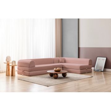 Coltar, Atelier del Sofa, 118FVL1509, MATERIAL TEXTIL CU NERVURI, Roz