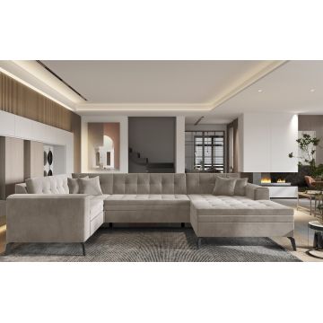 Coltar extensibil dreapta 5 locuri ELTAP, MON-RT-18SO, Montez, 340x180x93 cm, lemn/poliester, bej