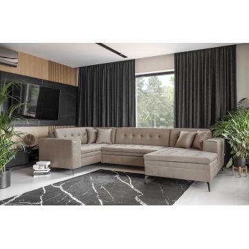 Coltar extensibil dreapta 5 locuri ELTAP, MON-RT-20NU, Montez, 340x180x93 cm, lemn/poliester, bej