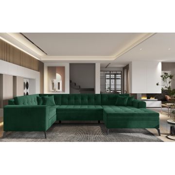 Coltar extensibil dreapta 5 locuri ELTAP, MON-RT-35LO, Montez, 340x180x93 cm, lemn/poliester, verde inchis