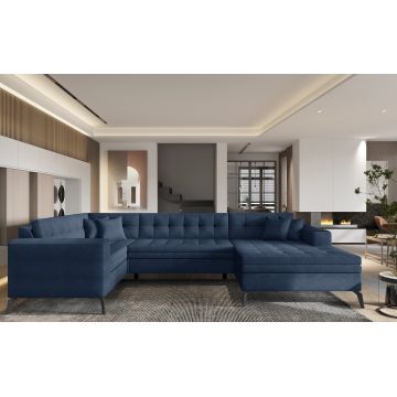 Coltar extensibil dreapta 5 locuri ELTAP, MON-RT-40PO, Montez, 340x180x93 cm, lemn/poliester, albastru inchis