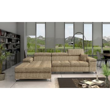 Coltar extensibil stanga 4 locuri ELTAP, Ric-05, Ricardo, 281x205x88 cm, lemn/poliester, bej