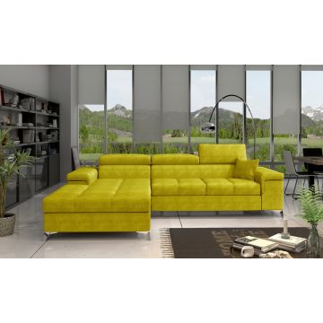 Coltar extensibil stanga 4 locuri ELTAP, Ric-09, Ricardo, 281x205x88 cm, lemn/poliester, galben