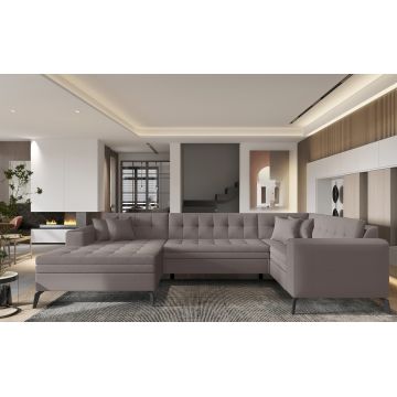 Coltar extensibil stanga 5 locuri ELTAP, MON-LT-07SA, Montez, 340x180x93 cm, lemn/poliester, bej