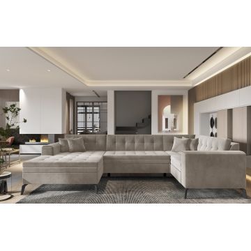 Coltar extensibil stanga 5 locuri ELTAP, MON-LT-18SO, Montez, 340x180x93 cm, lemn/poliester, bej