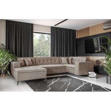 Coltar extensibil stanga 5 locuri ELTAP, MON-LT-20NU, Montez, 340x180x93 cm, lemn/poliester, bej