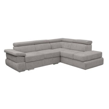 Coltar extensibil TIVOLI 2S3, cu arcuri si lada depozitare, colt dreapta, bej inchis, 285x225x90 cm