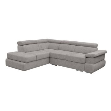 Coltar extensibil TIVOLI 2S3, cu arcuri si lada depozitare, colt stanga, bej inchis, 285x225x90 cm