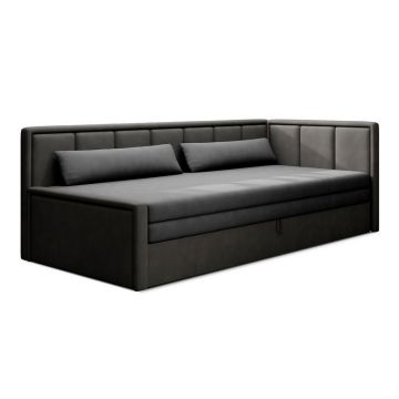 Recamier in textil antracit, negru