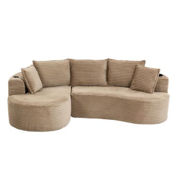 Bogesofa din catifea reiată, Kaki | Aosom Romania